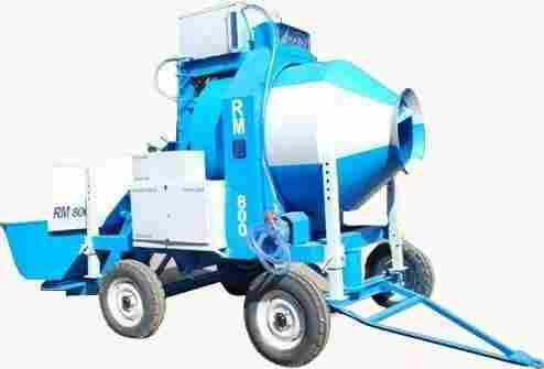 Mobile batching plant with reversible mixer