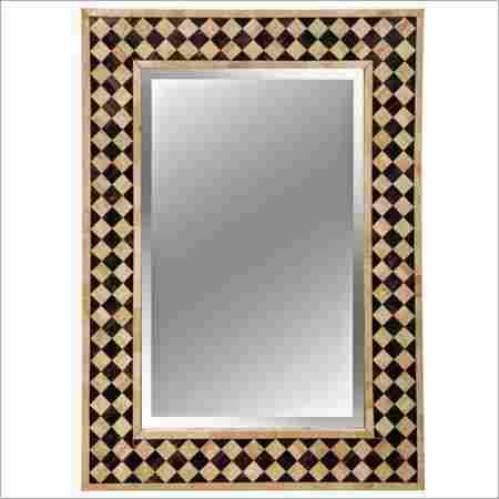 Golden Framed Bone Inlay Mirror