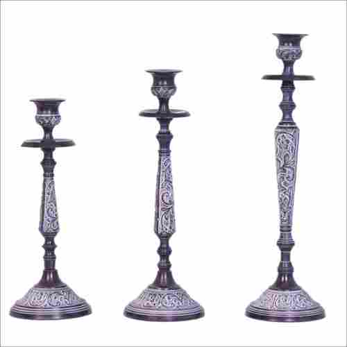 Embossed Candle Holder Set Of Three