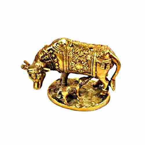 Brass cow & calf statue