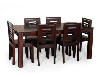  6 कुर्सियों के साथ वाइन कलर डाइनिंग टेबल