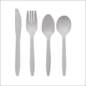 White Plastic Spoon & Fork