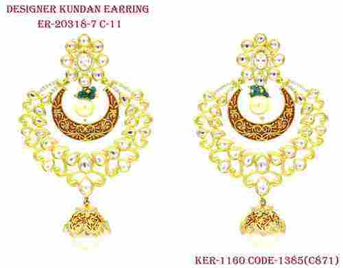 Long Kundan Earring Exclusive Designer Look