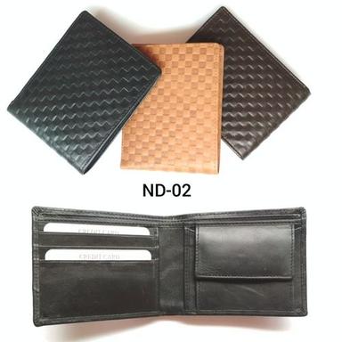 Men's genuine leather wallet with black and multi colour