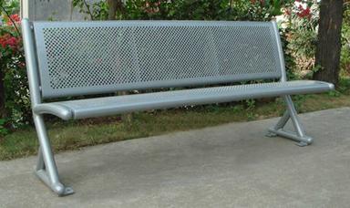 Silver Perforated Bench