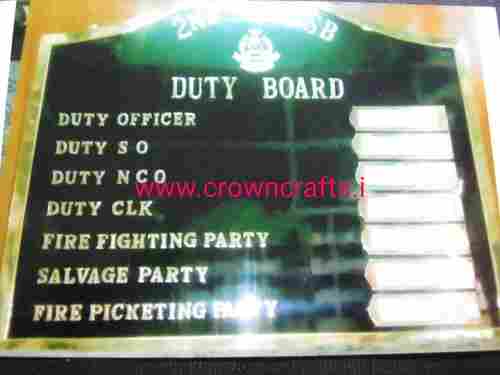 Duty Board brass