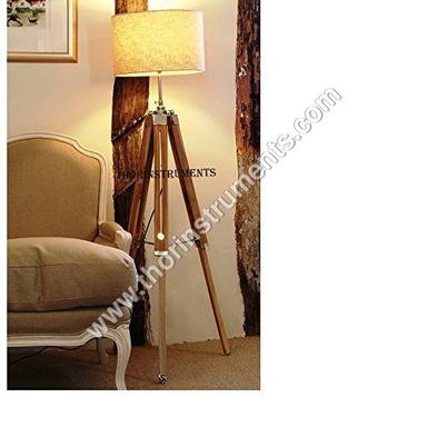 Thor Instruments Co. Vintage Classic Teak Wood Tripod Floor Lamp Nautical Floor Home Decor Lamp Power Source: Electric