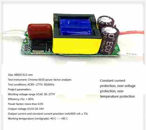 Built-in Led Driver Power Supply 6-10x3w Input Ac85-277v Output Dc18-34v/600maA 5%