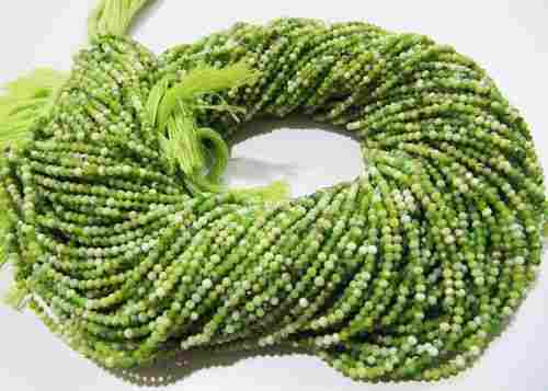 AAA Quality Natural Green Opal Gemstone Rondelle Faceted Beads