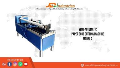 Silver & Blue Semi-Automatic Paper Core Cutting Machine Model-2