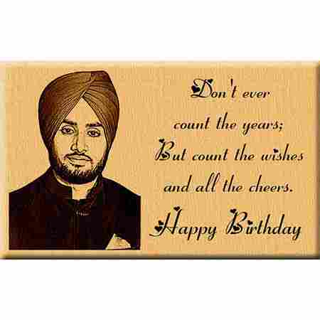 Birthday Gift - Engraved Wooden Photo Plaque for Him