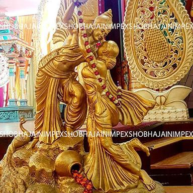 Golden Gold Radha Krishna Statue