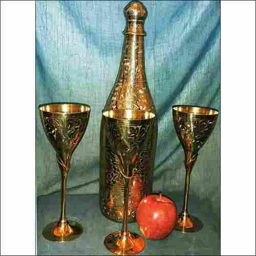 Brass Bottle Glass Set
