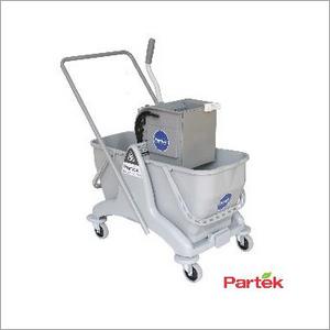 Partek Eco 50 Double Bucket Mopping Trolley With Side Press Wringer DB50ASP GY