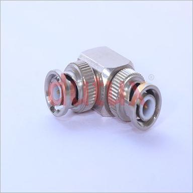 Silver Bnc Male To Bnc Male Right Angle Adapter