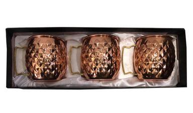 Copper Gift Set Diamond Moscow Mule Mug Pack Of 3 Hardness: Hard