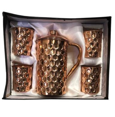 Copper Copperking Royal Gift Set Diamond Jug With 4 Glass