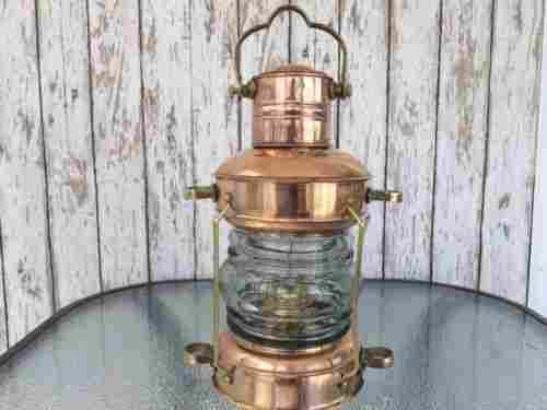 Brass & Copper Anchor Oil Lamp Nautical-Maritime Ship Lantern Boat Light