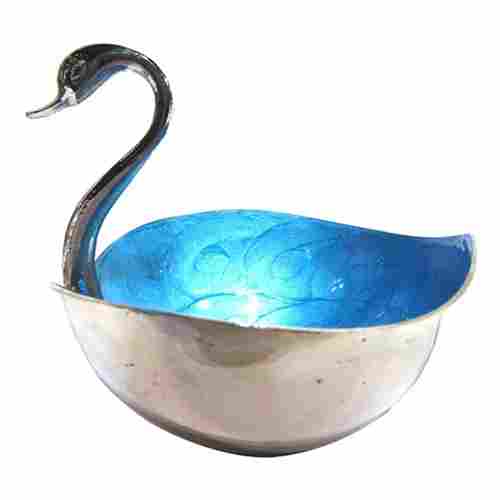 Metal Coated Swan Design Serving Bowls