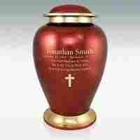 Large Cardinal Brass Cremation Urn Engravable