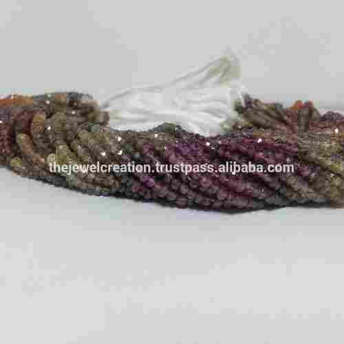 Natural Multi Tundro Garnet Faceted Rondelle Beads