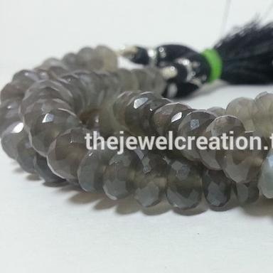 Stone Natural Gray Moonstone Faceted Rondelle Beads