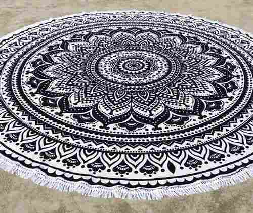Ombre Round Mandala Beach Throw Tapestry Beach Towel