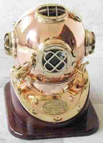 Nautical Solid Shiny Brass & Copper Divers Diving Helmet Us Navy