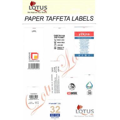 White Taffeta Printed Paper Labels