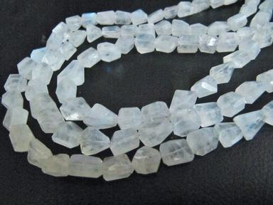ON SALE NaturaL White Rainbow Moonstone Nugget Shape Blue Flashy Beads