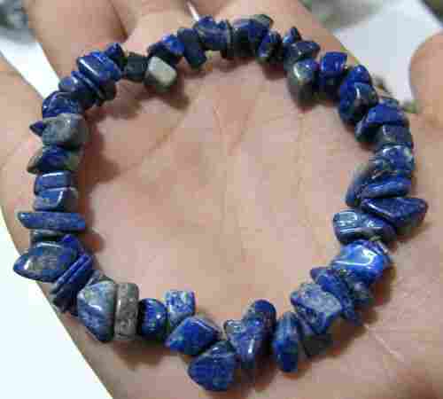 Natural Lapis Lazuli Chip Bracelet Gravel Uncut Nugget 6mm To 9mm
