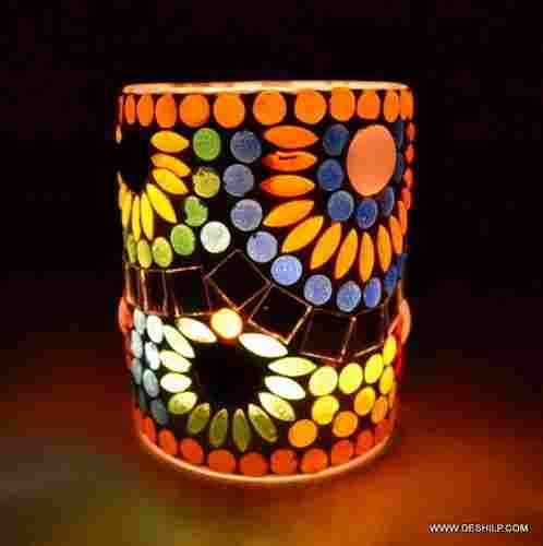 GLASS MOSAIC CANDLE HOLDER