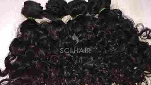 Indian Temple Machine Weft Natural Curly Hair