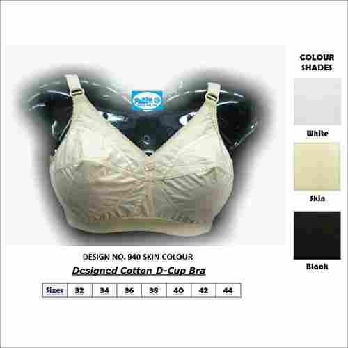 Designer Cotton D-Cup Bra