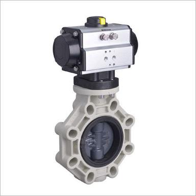Silver Pneumatic Actuated Pvc Butterfly Valve