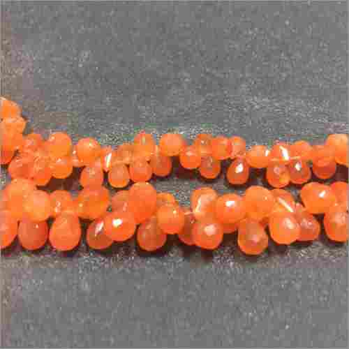 Carnelian Side Drill Drops Faceted Beads