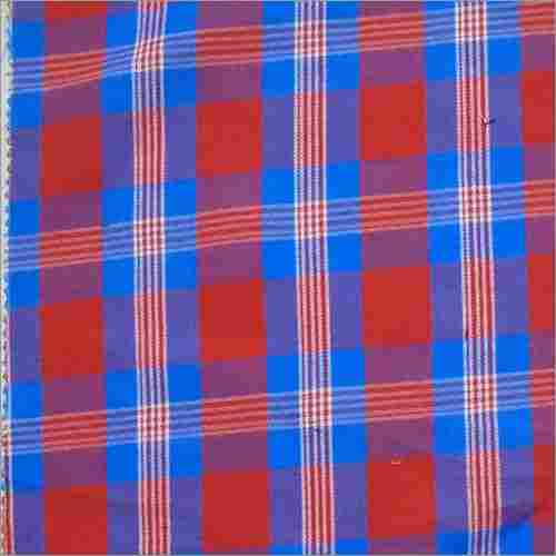 Red & Blue Cotton Yarn Dyed Check Fabric