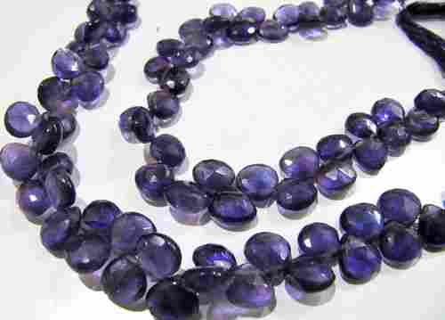 Natural Amethyst Heart Shape Faceted Beads Size 9-10 mm Strand 10 Inches