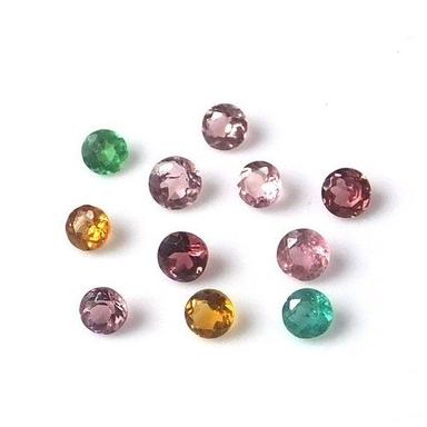 2.75Mm Natural Multi Tourmaline Faceted Round Cut Gemstone Grade: Aaa