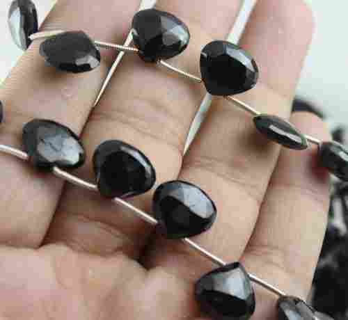Black Spinel Heart Beads