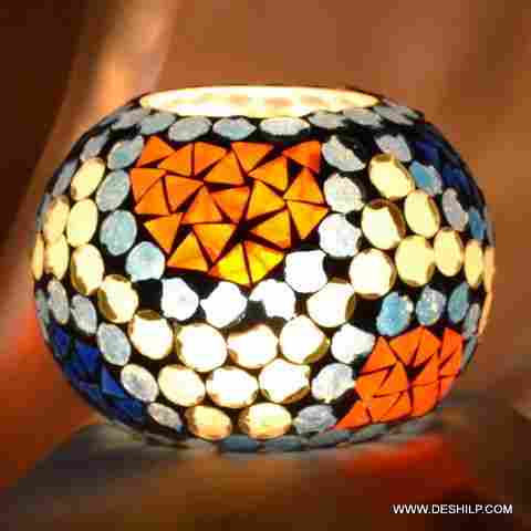 Mosaic Handmade Glass Candle Holder