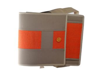 Grey & Orange Jute Bag (X1628)