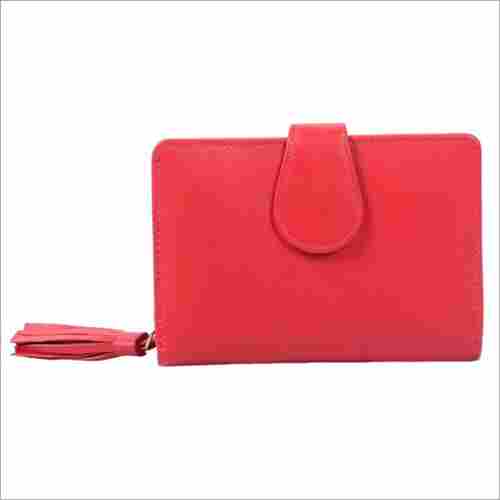 Ladies Red Leather Zip Wallet