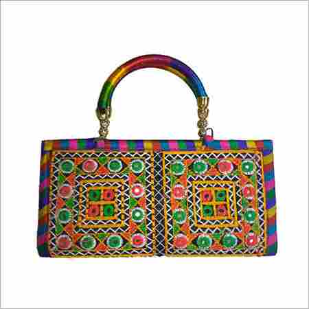 Embroidery Designer Handle Ladies Hand Bag