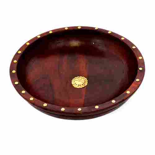 Designer Decorative Indian Handmade Brass Fitted Wooden Bowl