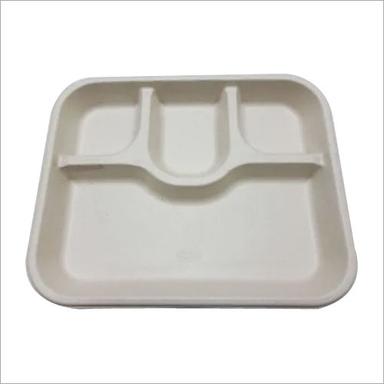 Light Brown 4 Section Bagasse Tray