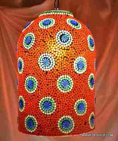 Big Glass Orange Mosaic Wall Hanging