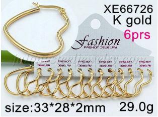 Wholesale Cheap price Womena  s Charm Stainless Steel Fashion Heart Shape Big Hoop Earrings