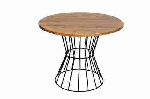 Industrial Round Dining Table, Mango top