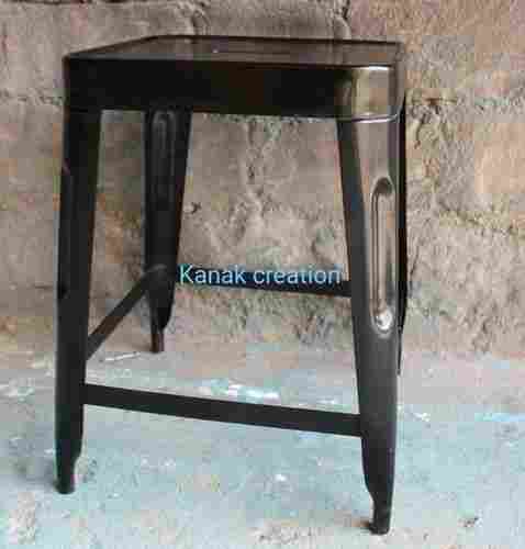 Black Low Metal Industrial Bar Stool